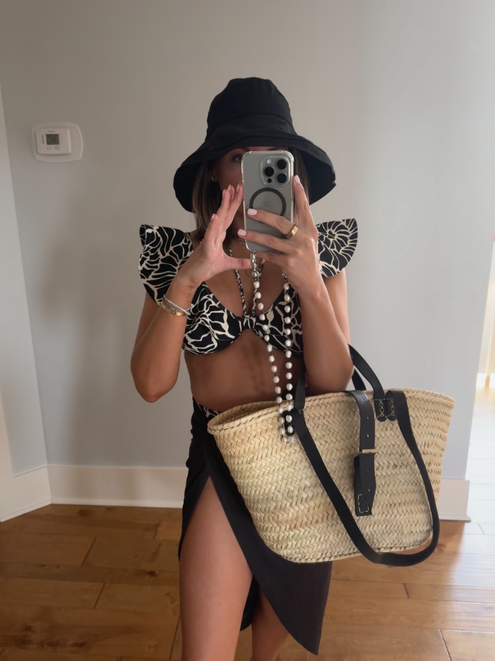 Woven Rattan Tote Bag